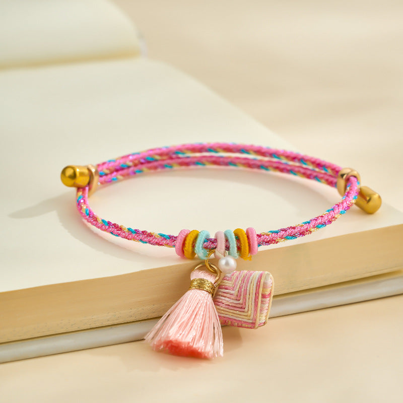 Dragon Boat Festival Colorful Rope Carrying Strap Handmade Braided Adult Bracelet