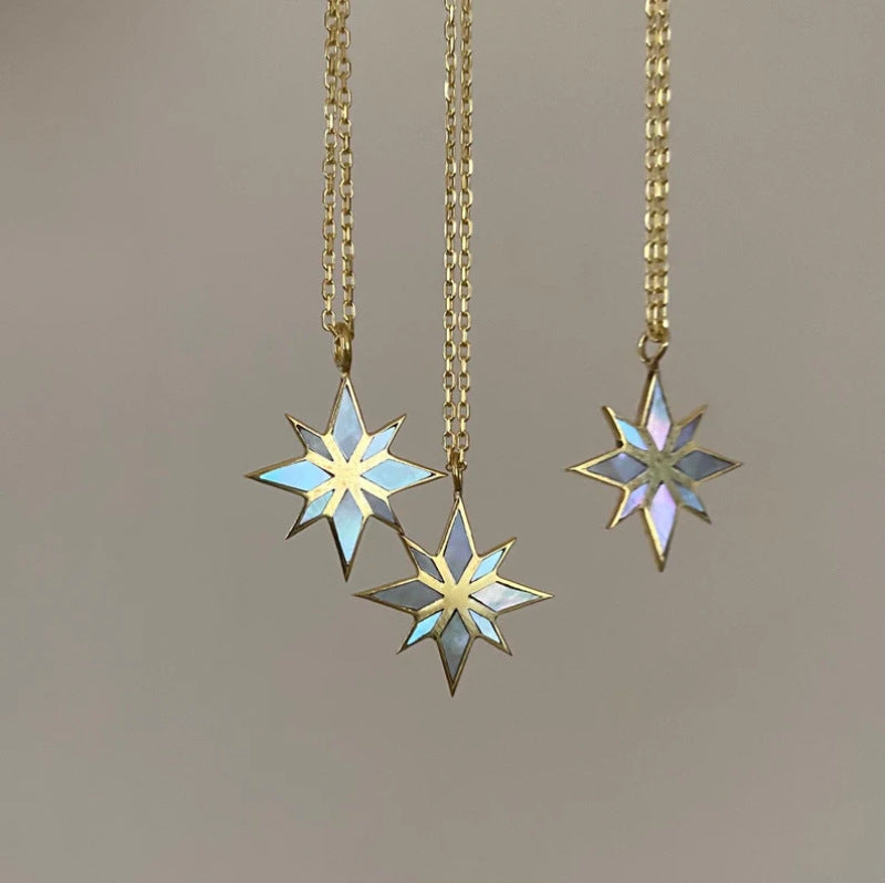 Shell Patch Color Retention Vacuum Furnace Inner Gold Plated Clavicle Necklace