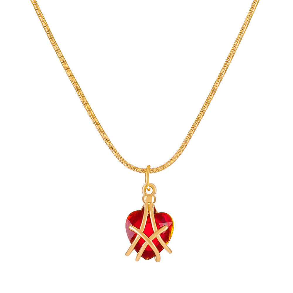 Barbie Diamond Castle Love Female Fashion Sweet Heart-shaped Collarbone Necklaces
