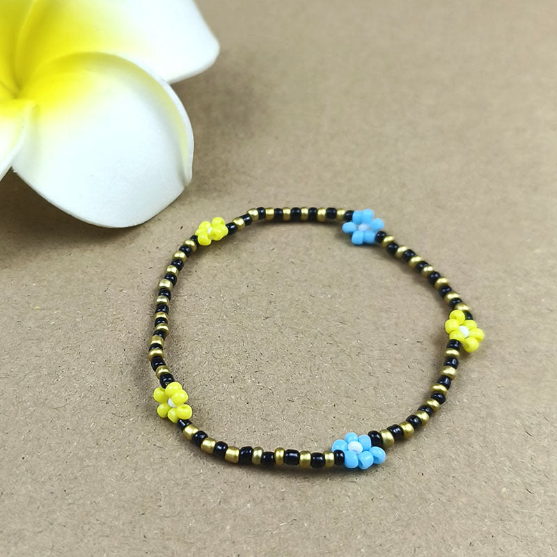 Colorful Beads Stringed Flower Female Style Temperament Little Bracelets