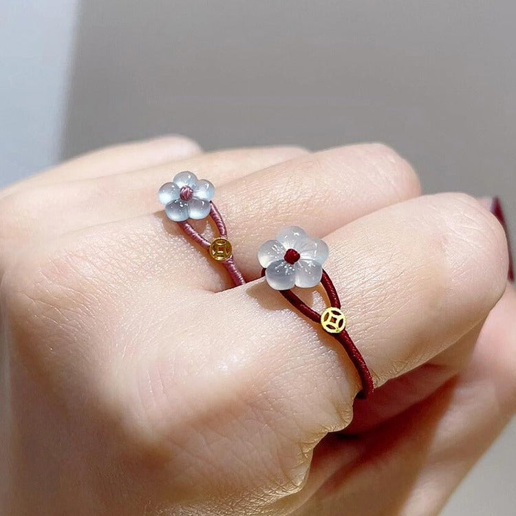 Chinese Hand-woven Rich Flower Design Ancient Style Ring
