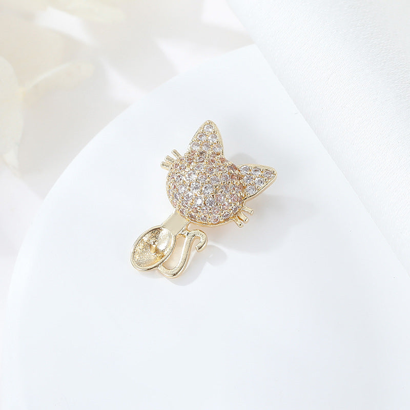 Copper Plating Zircon Small Cute Fishtail Pendants