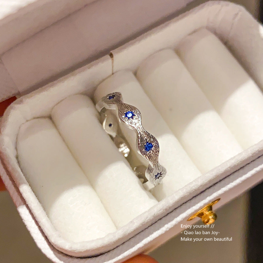 Women's Heart-shaped Zircon Clover Flower Open Simple Stylish Personality Index Finger Rings