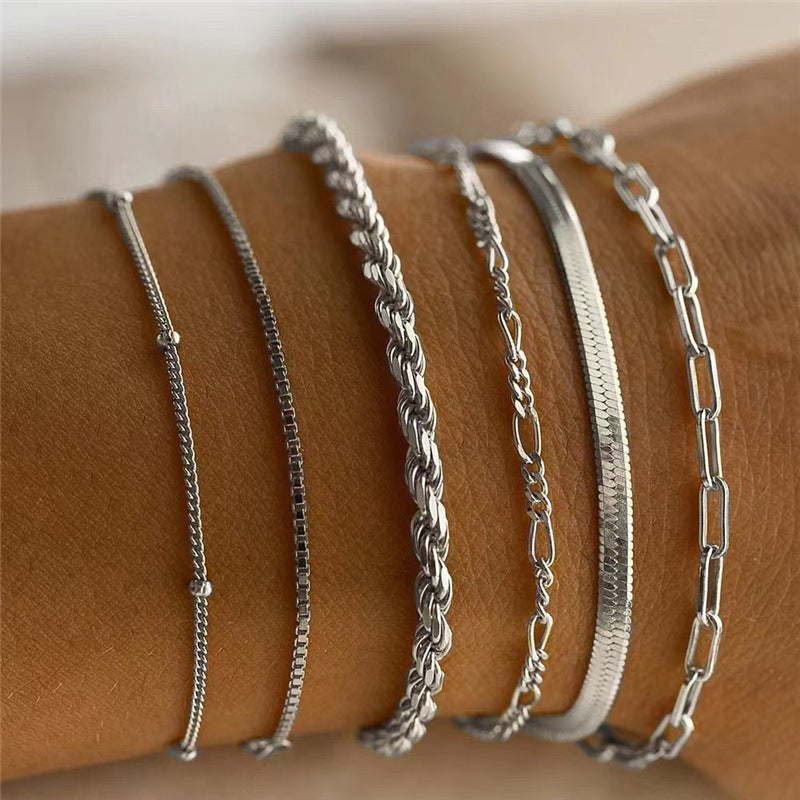 Personality Simple Chain Vintage Stylish Glossy Bracelets
