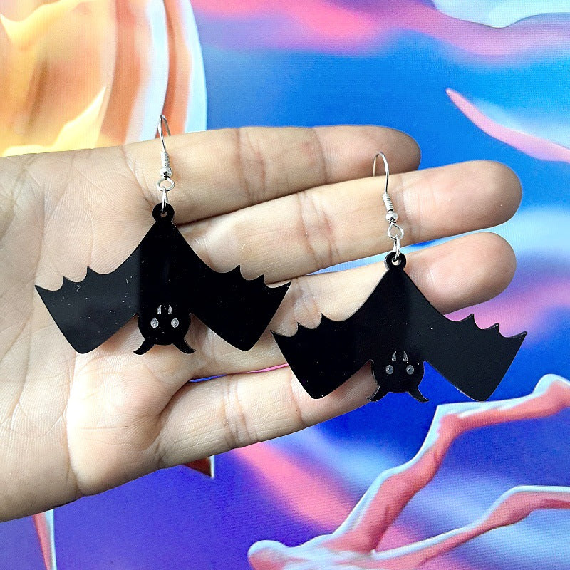 Fashion Personalized Design Black Acrylic Halloween Stud Earrings