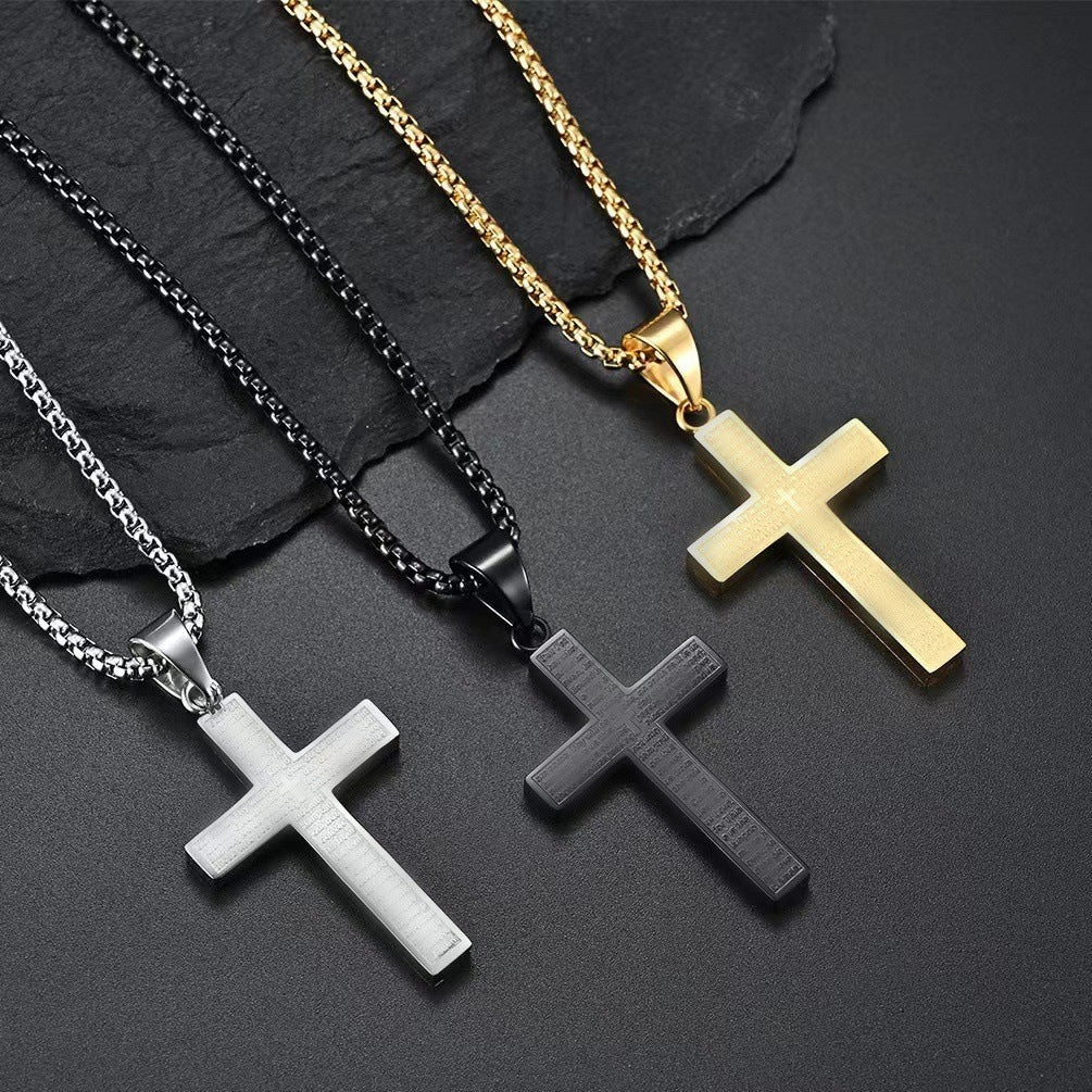 Women's & Men's Stainless Steel Cross Shelf Personalized Hip Necklace
