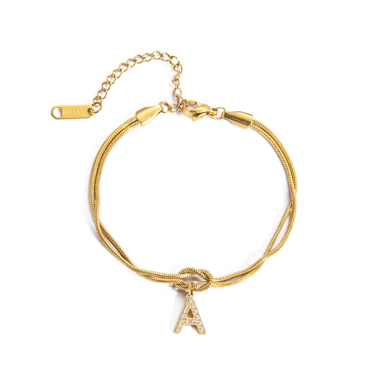 Women's Letter Knotted Round Snake Electroplated Titanium Steel Bracelets