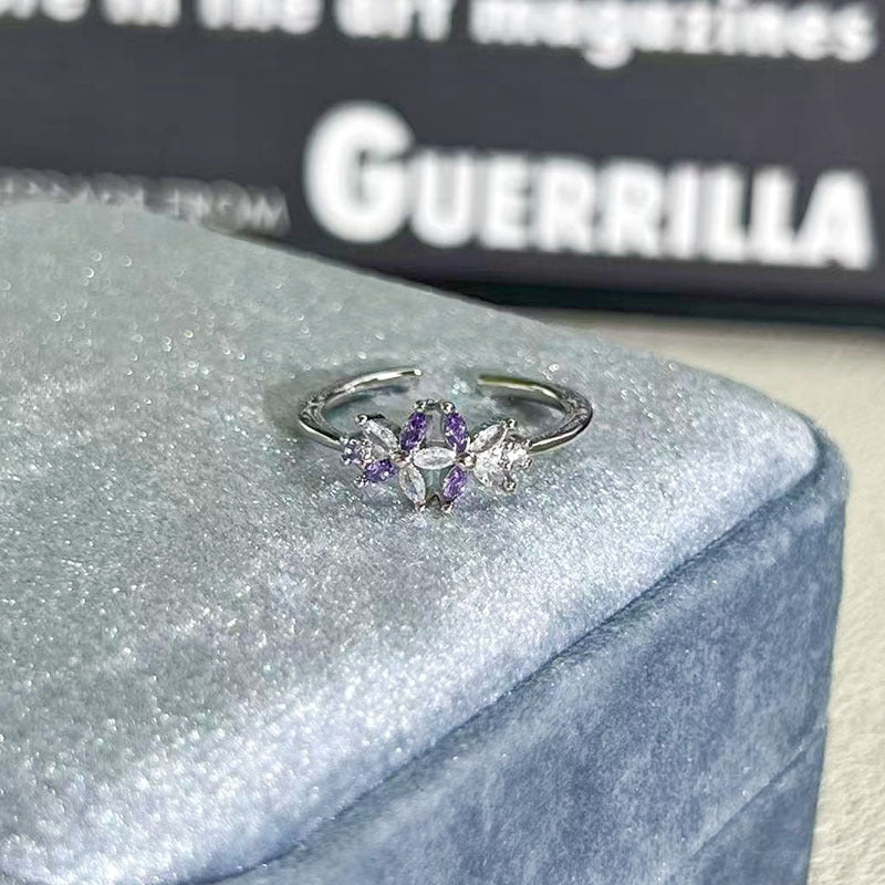 Shiny Diamond Female Cold Wind Simple Korean Style Niche Rings