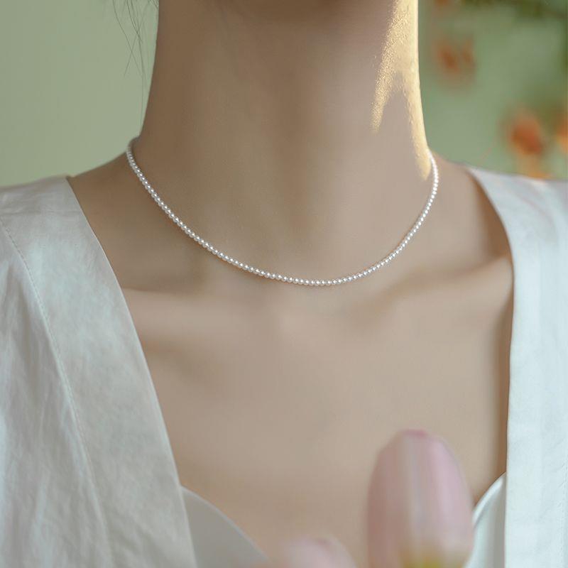 Women's Pearl Handmade Beaded Temperament Wild Retro Neck Necklace