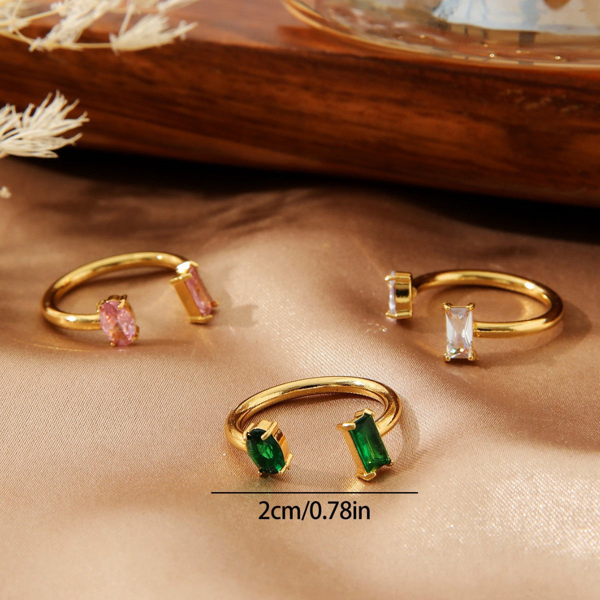 Simple Niche Titanium Steel Gold-plated Temperament Double-line Symmetrical Ring
