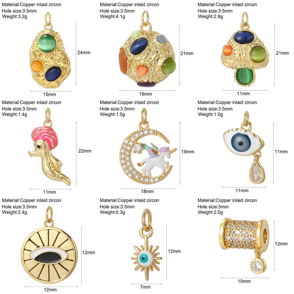 Bohemian Charm Cute Seahorse Gold Color Pendants