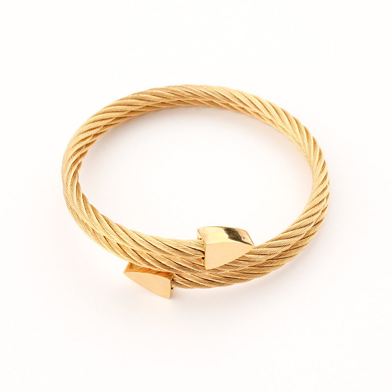 Gold Wire Rope Titanium Steel High-grade Bracelets