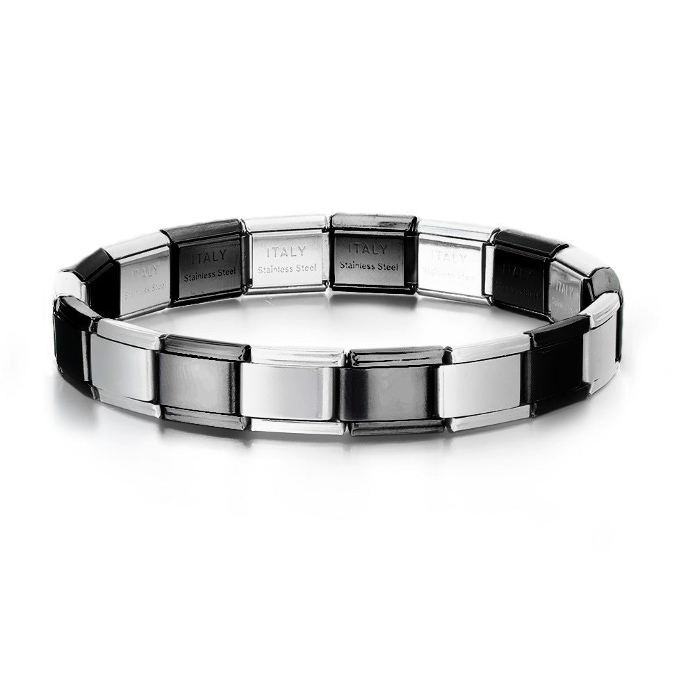 Vacuum Real Gold Plating Italian Module Square Bracelets