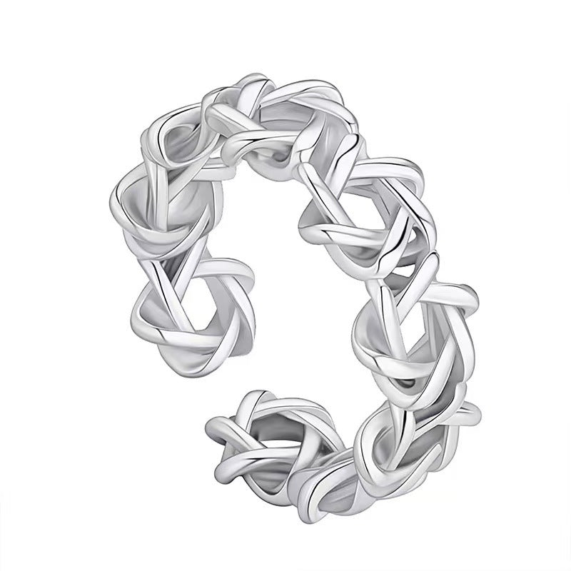 Retro Style Six-pointed Star Open National Fashion Rings