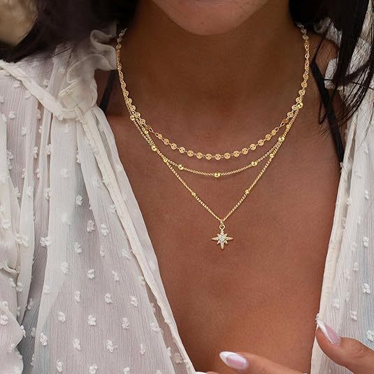 Gold-plated Twin Female Zircon Asterism Light Luxury Necklace