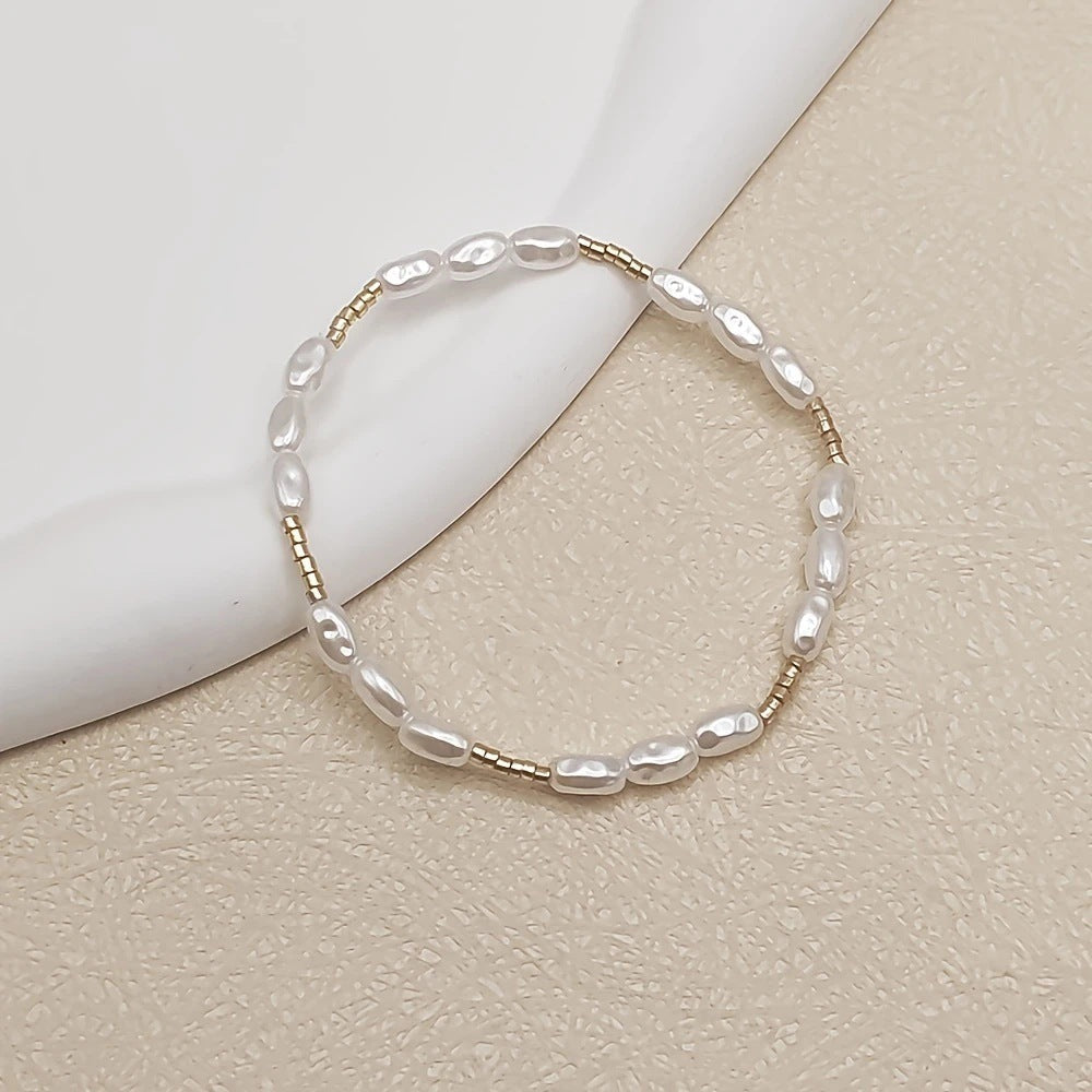Bohemian Style String Beads Bead White Bracelet