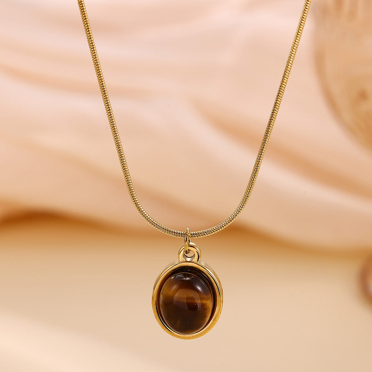 Unique Round Stone Niche Trendy Clavicle Chain Daily Necklace