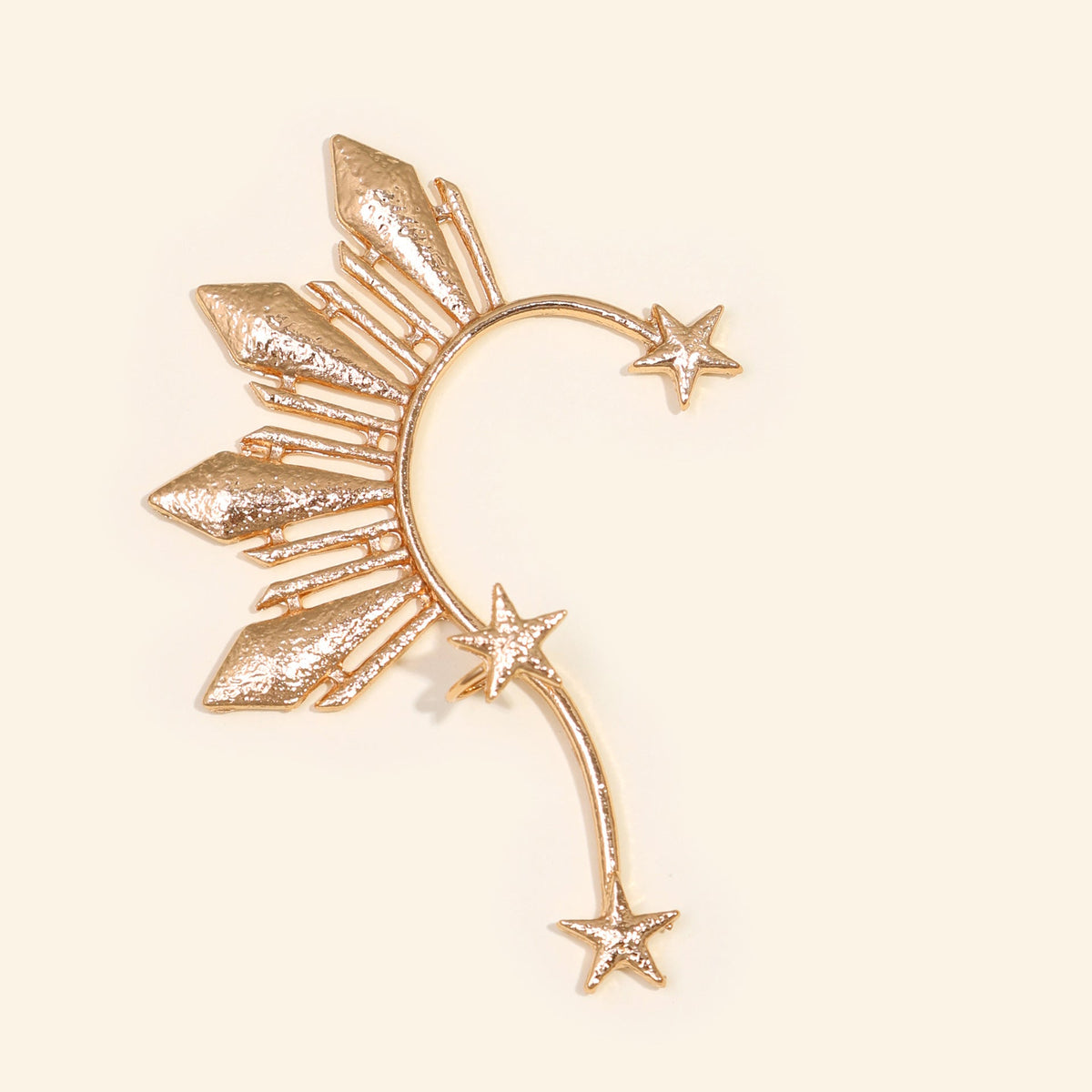 Grandeur Personality Creative Diamond Golden Five-pointed Ear Clip