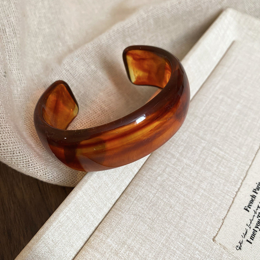 Acrylic Irregular Retro Unique Design Niche Simple Bracelet