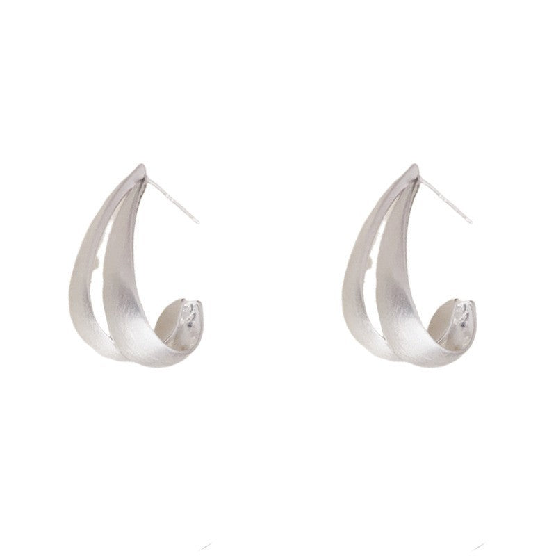 Double Layer Water Drop Female Niche Simplicity Earrings