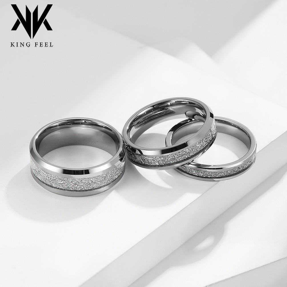 Women's & Men's Tungsten Steel Embedded Ice Silk Niche High Sense Rings
