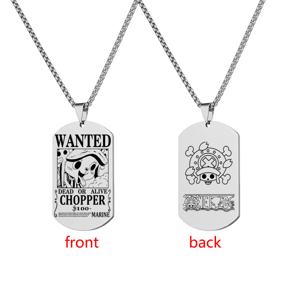 Wanted Order Dog Tag Lettering Sea King Necklaces