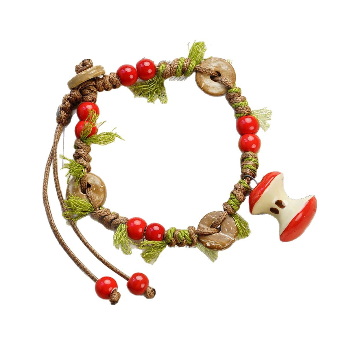 Live Studio Christmas Apple Art Woven Ceramic Carrying Strap Bracelet