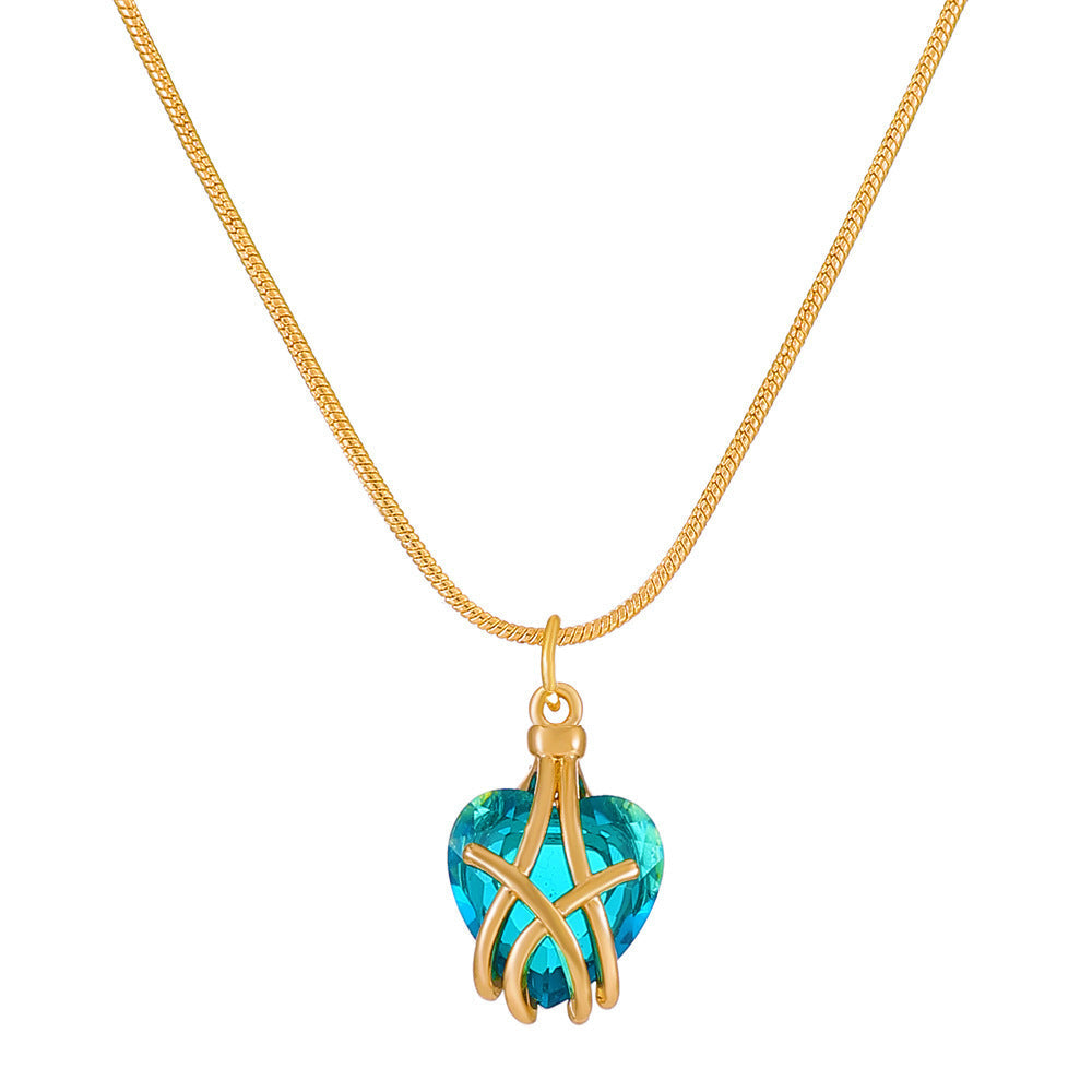 Barbie Diamond Castle Love Female Fashion Sweet Heart-shaped Collarbone Necklaces