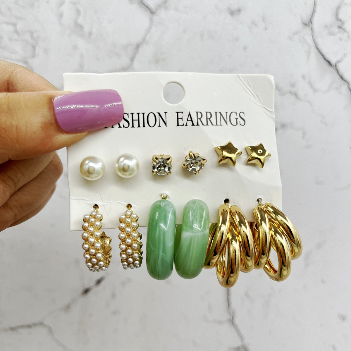 Women's French Retro Circle Pearl For Stud Earrings