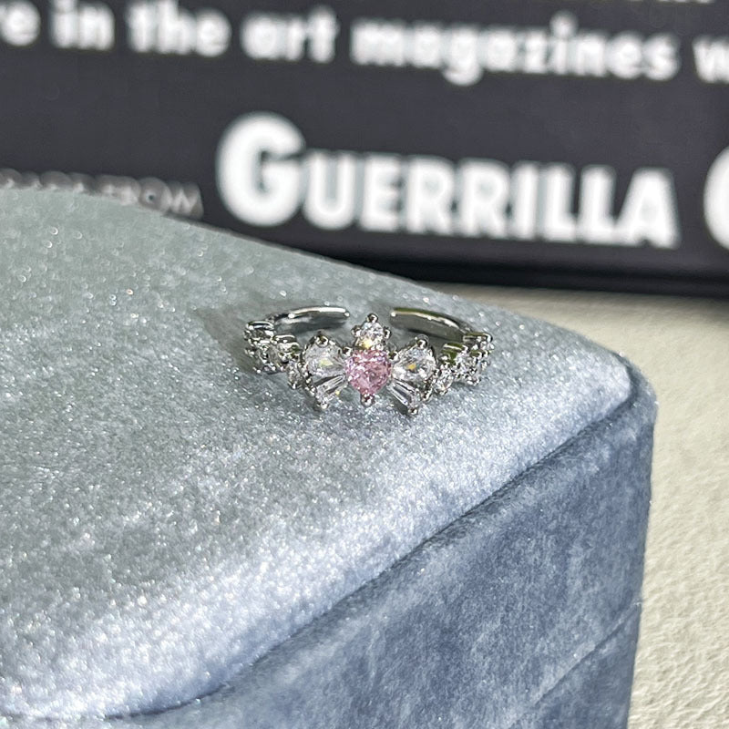 Shiny Diamond Female Cold Wind Simple Korean Style Niche Rings
