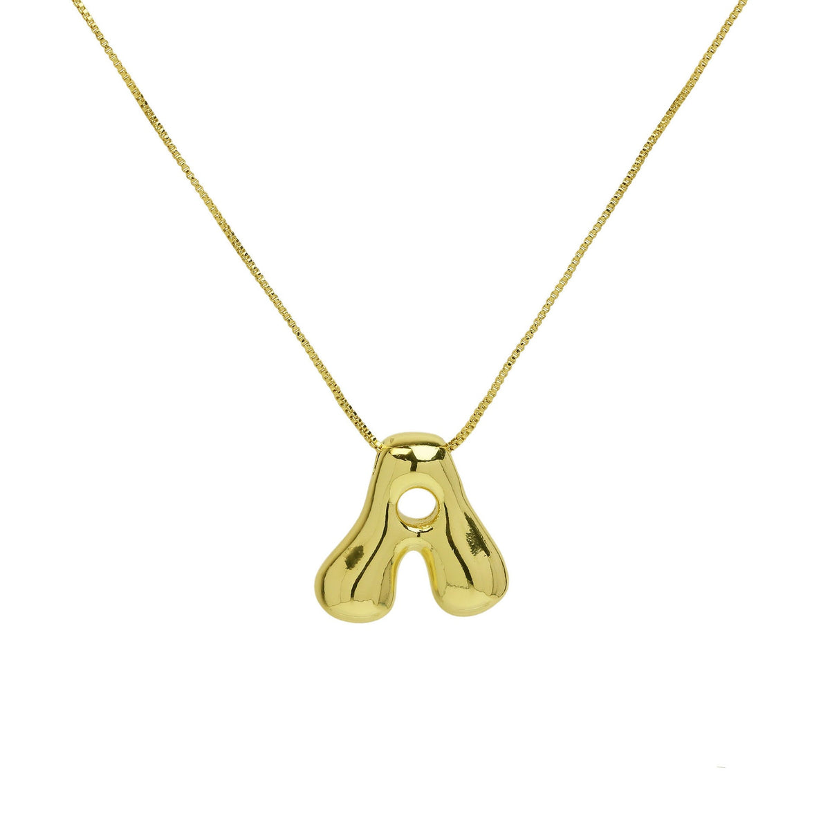 Gold Letter Bubble English Stainless Steel Necklaces