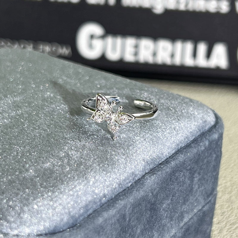 Shiny Diamond Female Cold Wind Simple Korean Style Niche Rings