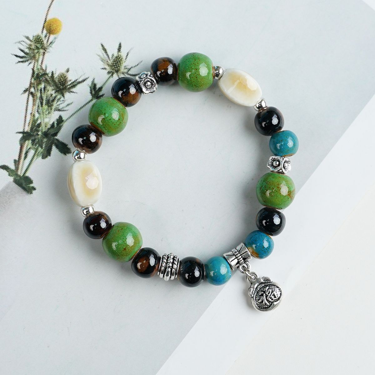 Female Blue Color Artistic Ancient Style Bracelet
