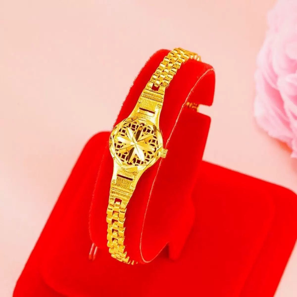 Women's Be Sent Vietnam Placer Gold Watch Bag With The Pattern Bracelet