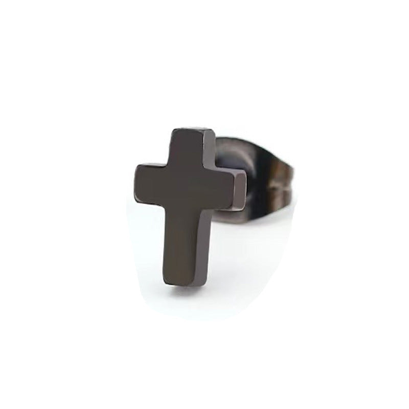 Simple Titanium Steel Ear Cross Bone Graceful Personality Niche Rings