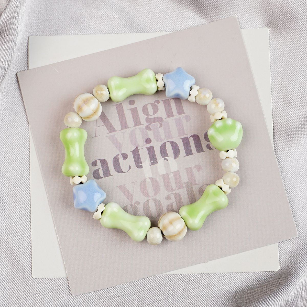 Ceramic Painted Pottery Beads Female Literary Bracelet