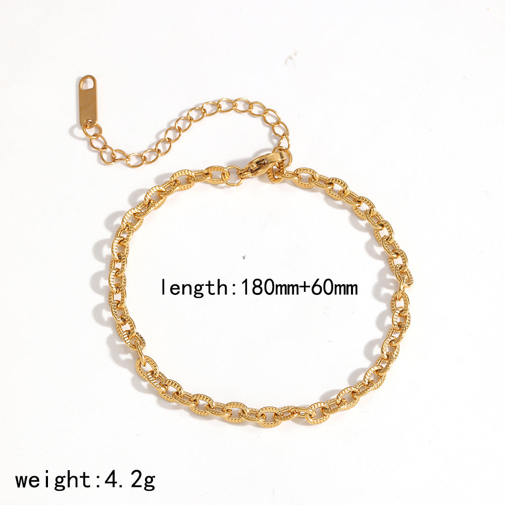 Women's Style Gold Stainless Steel Chain High-grade Bracelet