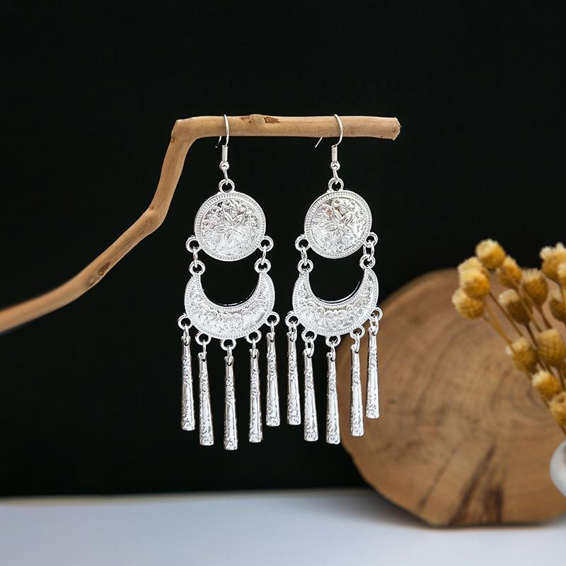 Colorful Long Feather Tassel Scenic Spot Earrings