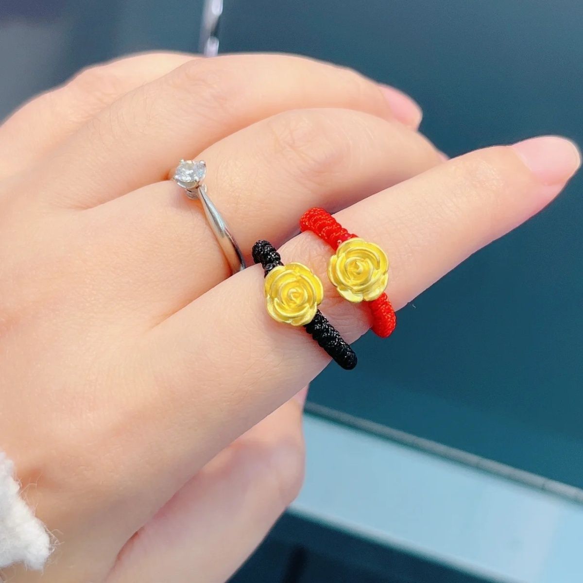 Adjustable Woven Simple Temperament Couple Gift Rings