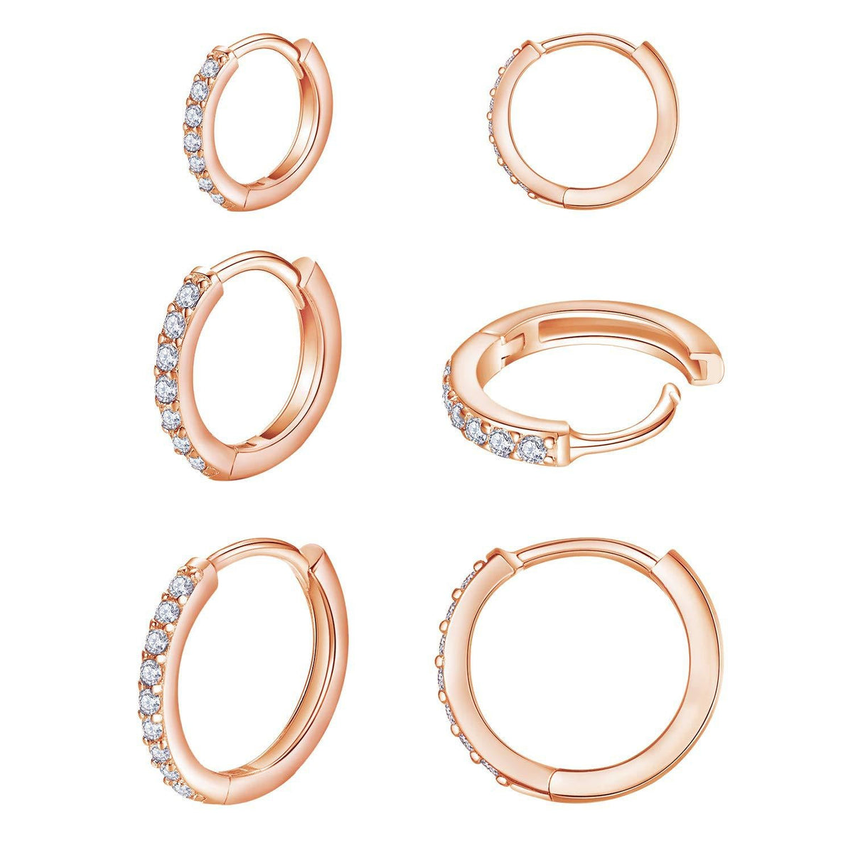 Women's Brass Real Gold Plating Simple Inlaid Zircon Fashion Circle Earrings