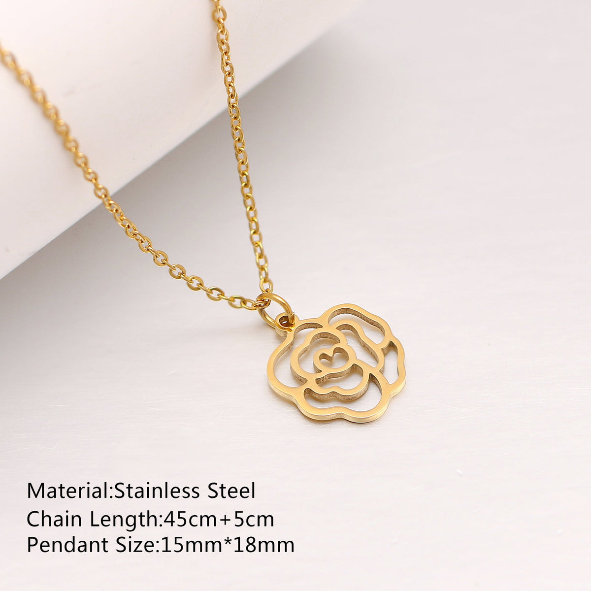 Women's Steel Simple Butterfly Clover Lucky Lotus Mushroom Clavicle Chain Color Necklace