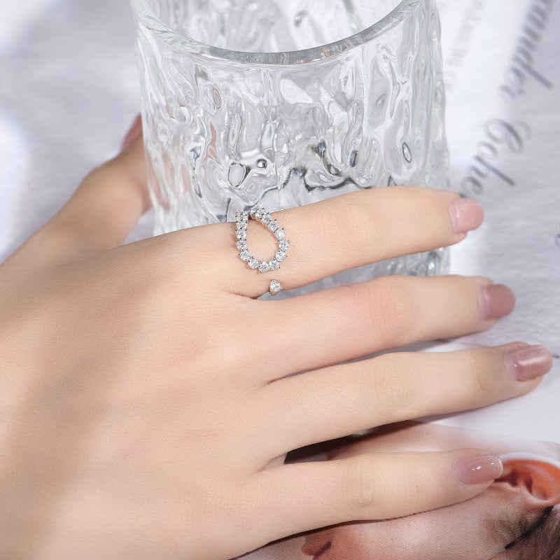 Minimalist Stackable Moissanite Band Ring – White Gold Plated Sterling Silver, 0.78ct D-E Color