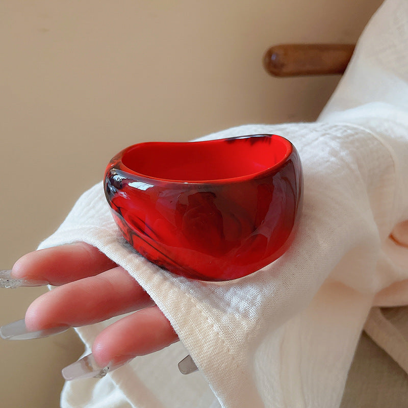 Acrylic Irregular Retro Unique Design Niche Simple Bracelet