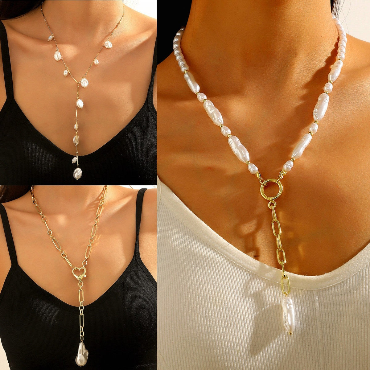 Women's Pearl Special Interest Light Luxury High-grade Retro Irregular Necklace