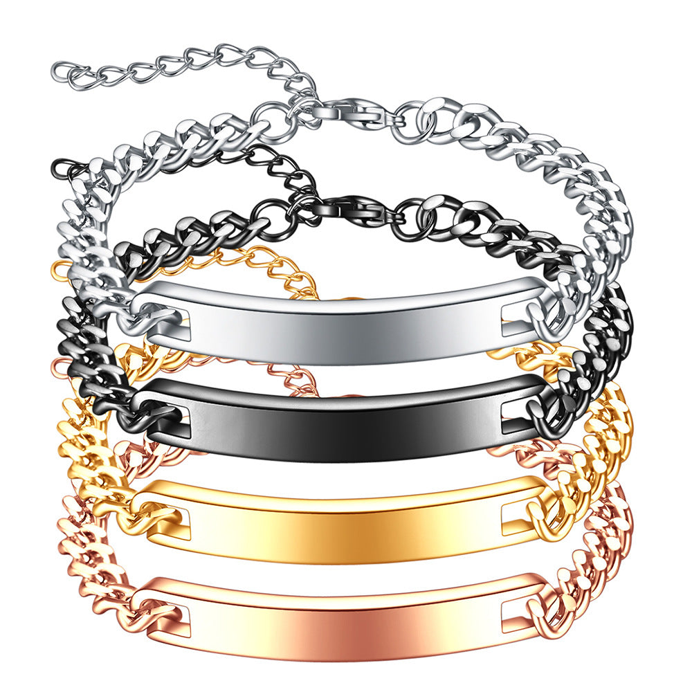 Personalized Simple Four-color Stainless Steel Curved Fashion Bracelets