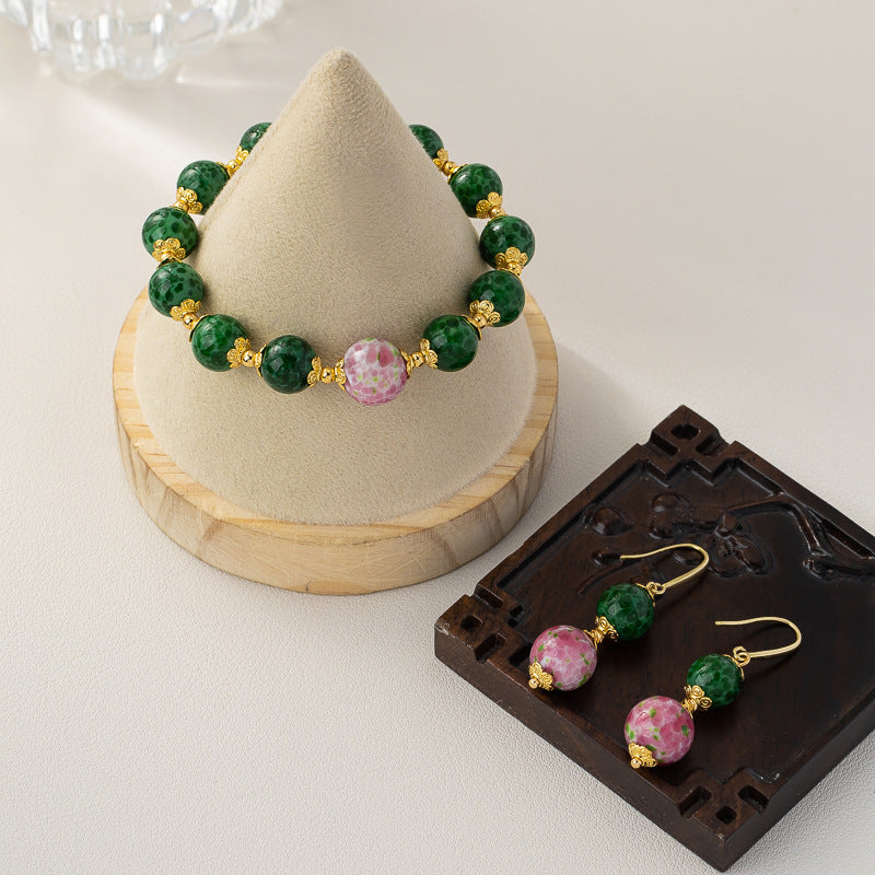 Women's Ancient Frog Skin Vintage Glass Chinese Style Bracelet