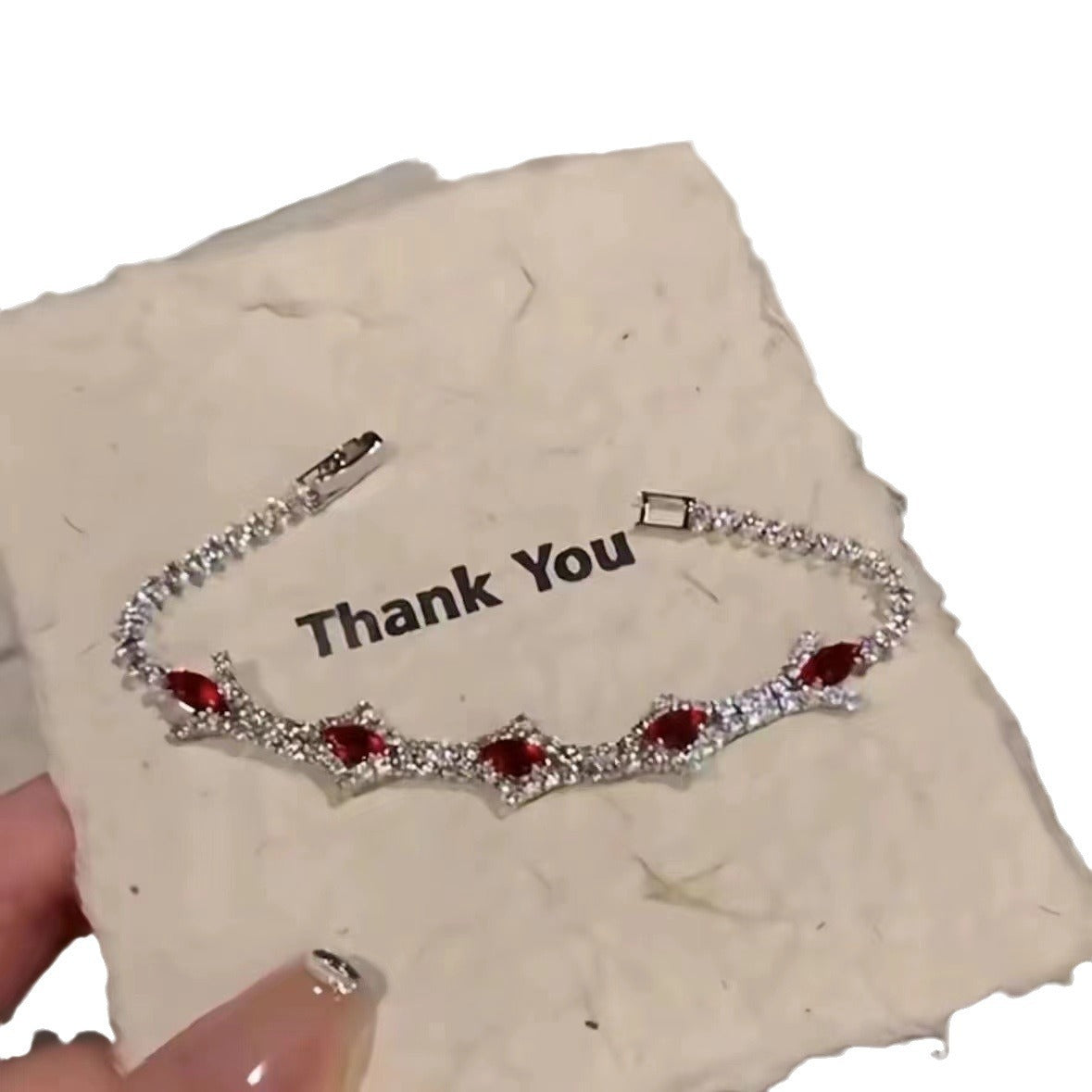 Color Zircon Female French Pink Adjustable Bracelets