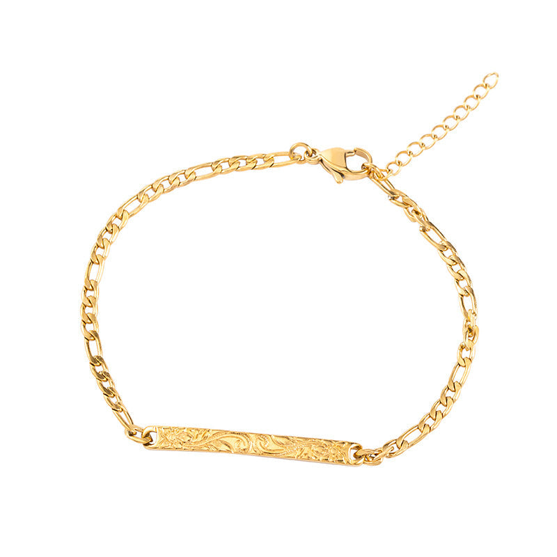 Retro Minority Titanium Steel Gold-plated Chain Vine Bracelets