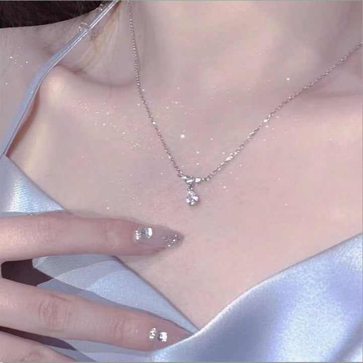 Women's Super Fairy Sweet Cool Water Drop For Light Luxury Minority Necklace
