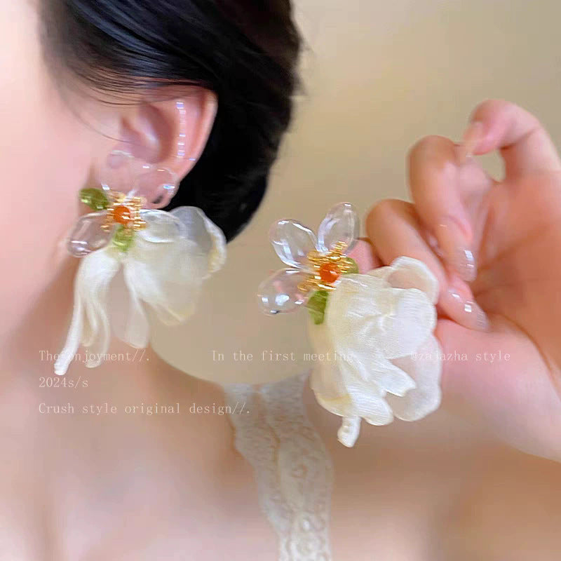 Flower Female Seaside Vacation Dopamine Fashion Temperament Earrings